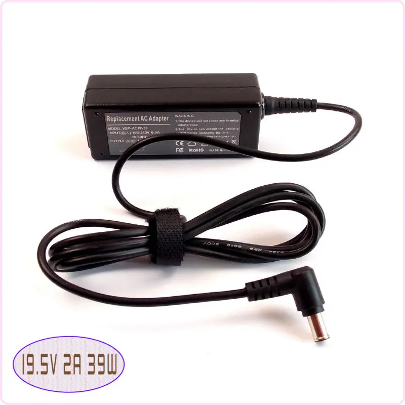 Для sony VAIO VGP-AC19V39 VGP-AC19V40 VGP-AC19V47 ноутбук Нетбуки адаптер переменного тока Питание Зарядное устройство 19,5 V 2A