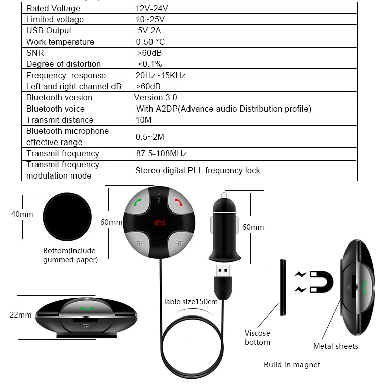FM29C Bluetooth автомобильный комплект громкой связи fm-передатчик A2DP беспроводной Автомобильный MP3-плеер Поддержка SD TF воспроизведение музыки для телефона ЖК-дисплей