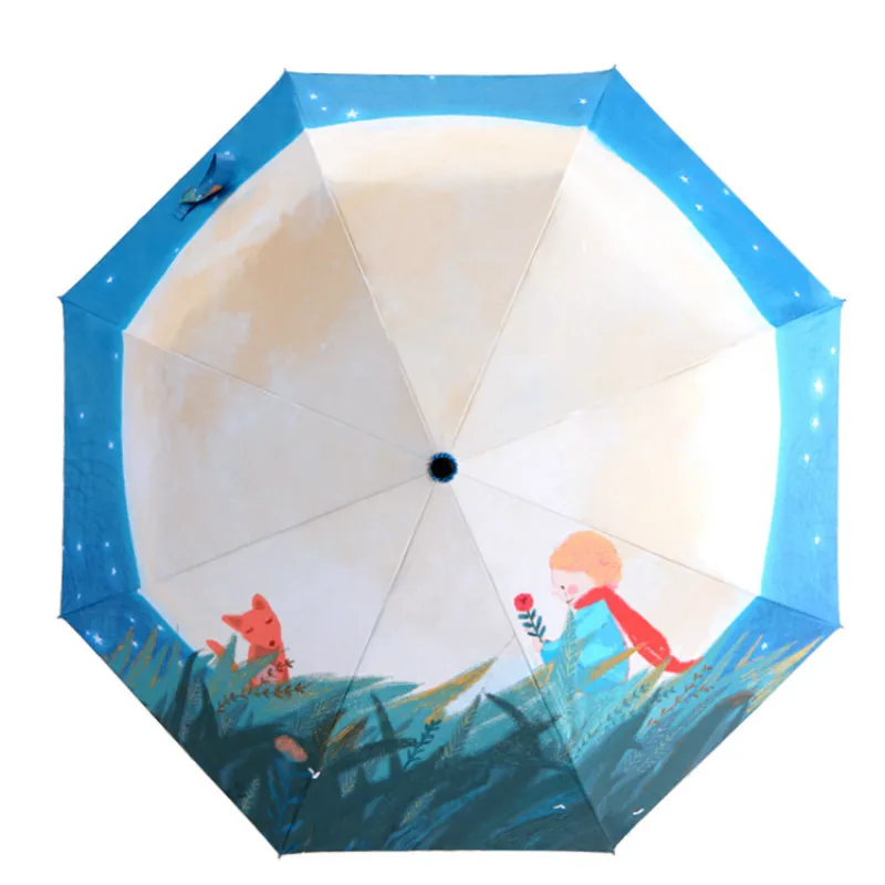 Little Prince Kocotree мультяшный маленький зонтик с принцем дождь женский складной зонтик женский Солнечный зонтик картина маслом зонтик для детей - Цвет: Little Prince