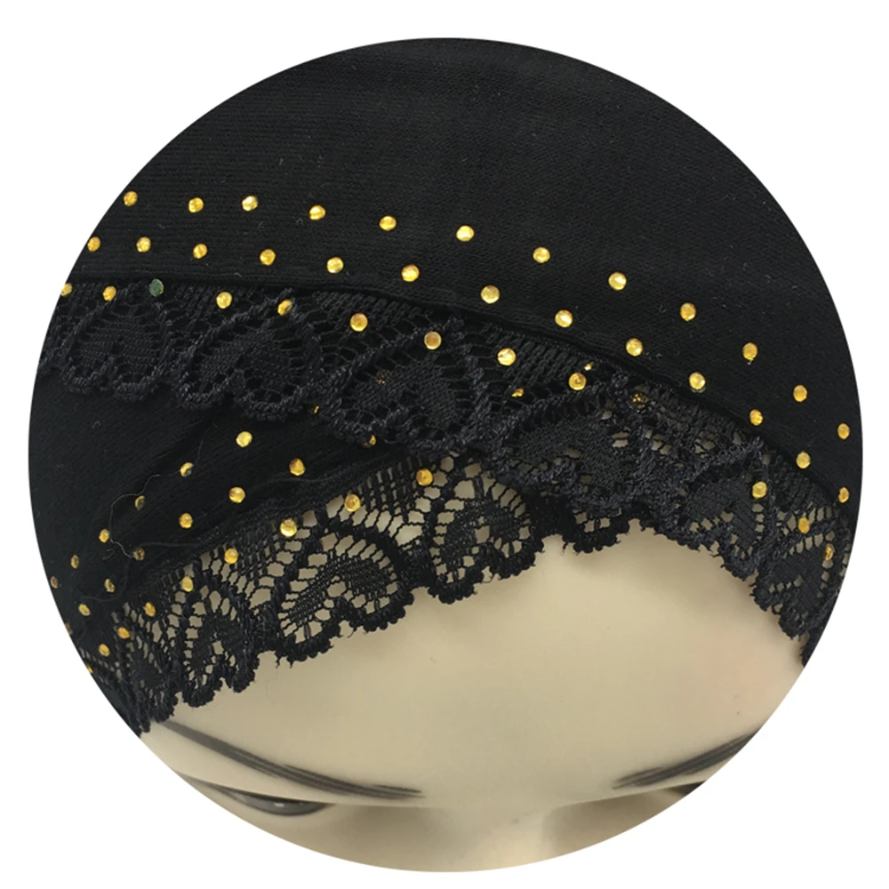 Лоскутное искусственное хиджаб исламский чехол на шею кружевной внутренний