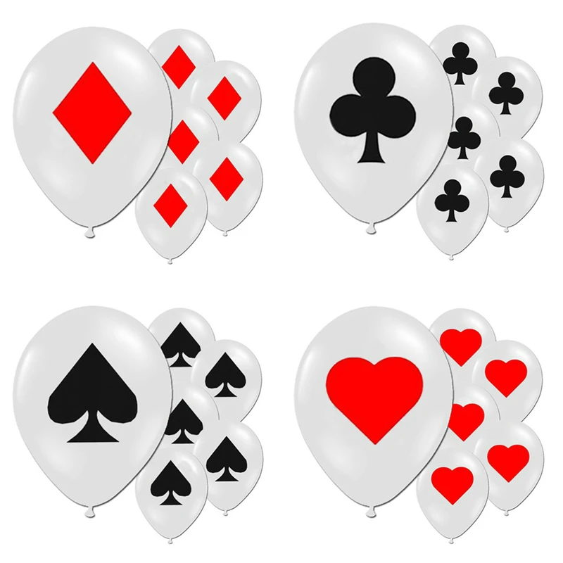 10 шт./лот Spades/сердечки/клубы бриллиантами шар из латекса карты для казино кости