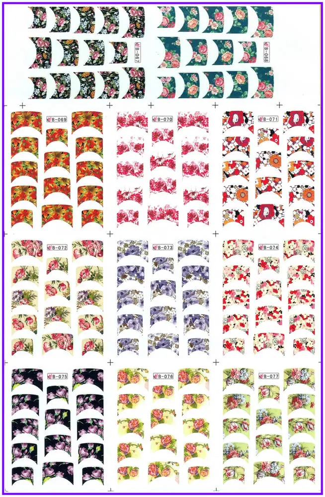 

11 PACK/ LOT WATER DECAL NAIL ART NAIL STICKER FLOWER FRENCH SMILE LACE JASMINE LILY B067-077