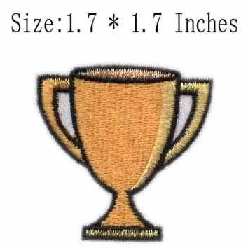Вышитая нашивка для трофея 1 7 дюйма широкая/Спортивная нашивка/желтая/глажка |