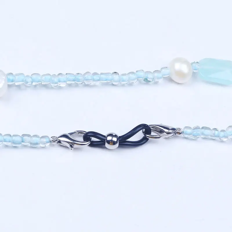 Новый стиль пресноводного жемчуга очки цепь белый и фиолетовый барочный жемчуг