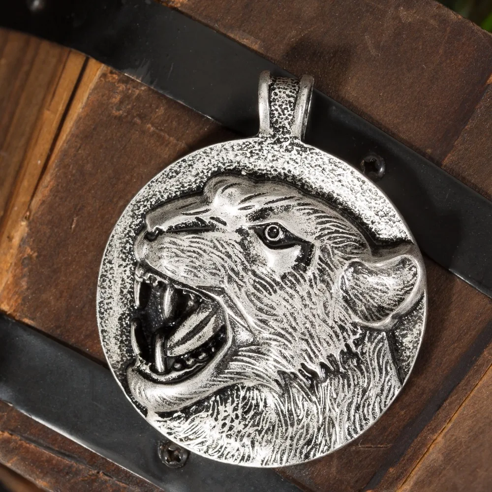 Славянский большой кулон амулет Cheetah Глава Тотем Викинг языческие украшения