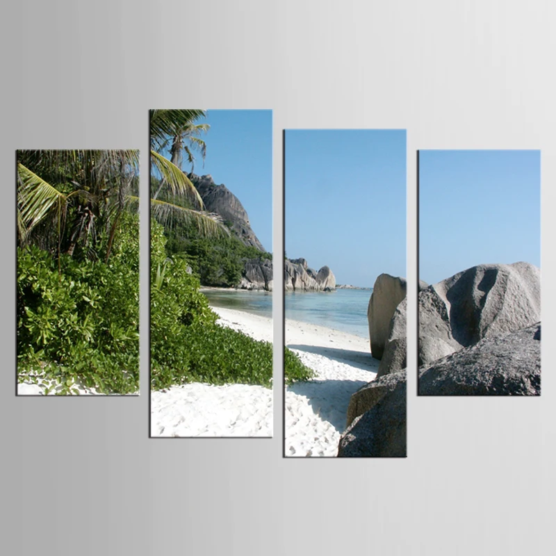 Настенная картина для украшения стен набор из 4 шт./компл. Пляжная Серия sea дома