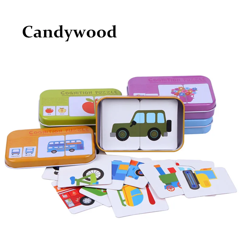 Граф матч Игра Головоломка карта с железной коробкой для головоломка детей