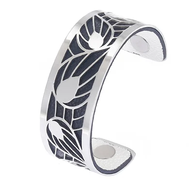 Cremo Модный Браслет-манжета в форме листа, браслеты для женщин Bijoux Yoiumit, ювелирные изделия из нержавеющей стали, Реверсивные кожаные браслеты