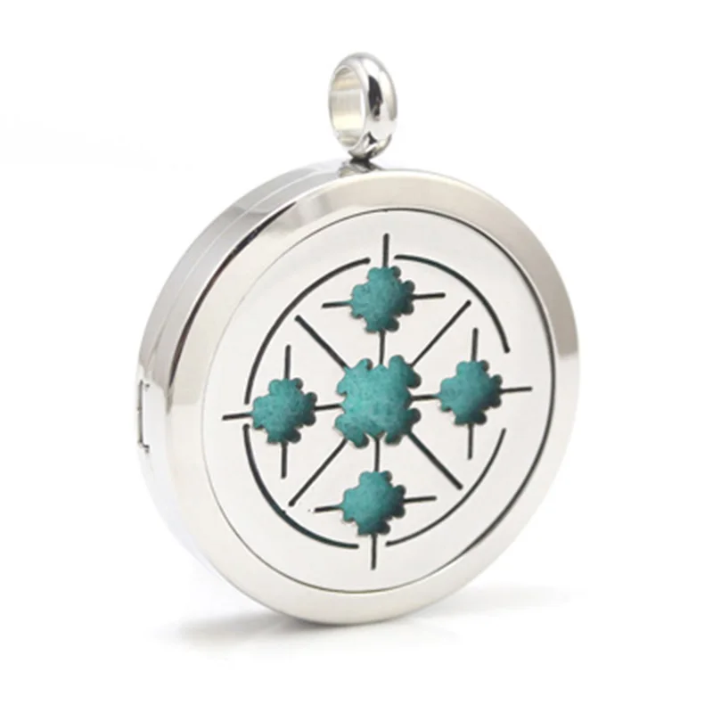 Модный медальон для ароматерапии из нержавеющей стали с геометрическим рисунком