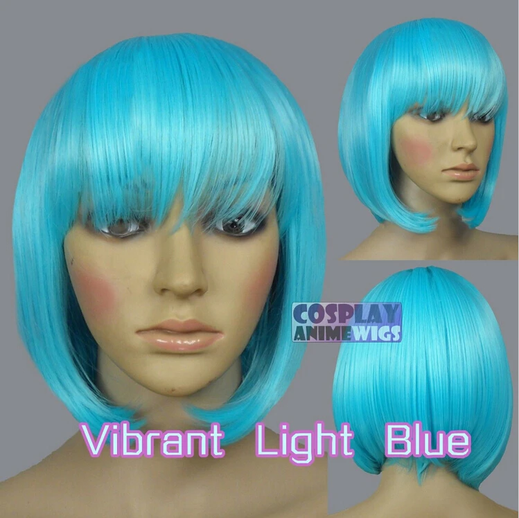 DYZ 709&gt&gt&gt&gt 30 см Яркий Голубой Тепло Styleable Chic Боб короткие Косплей Парики |