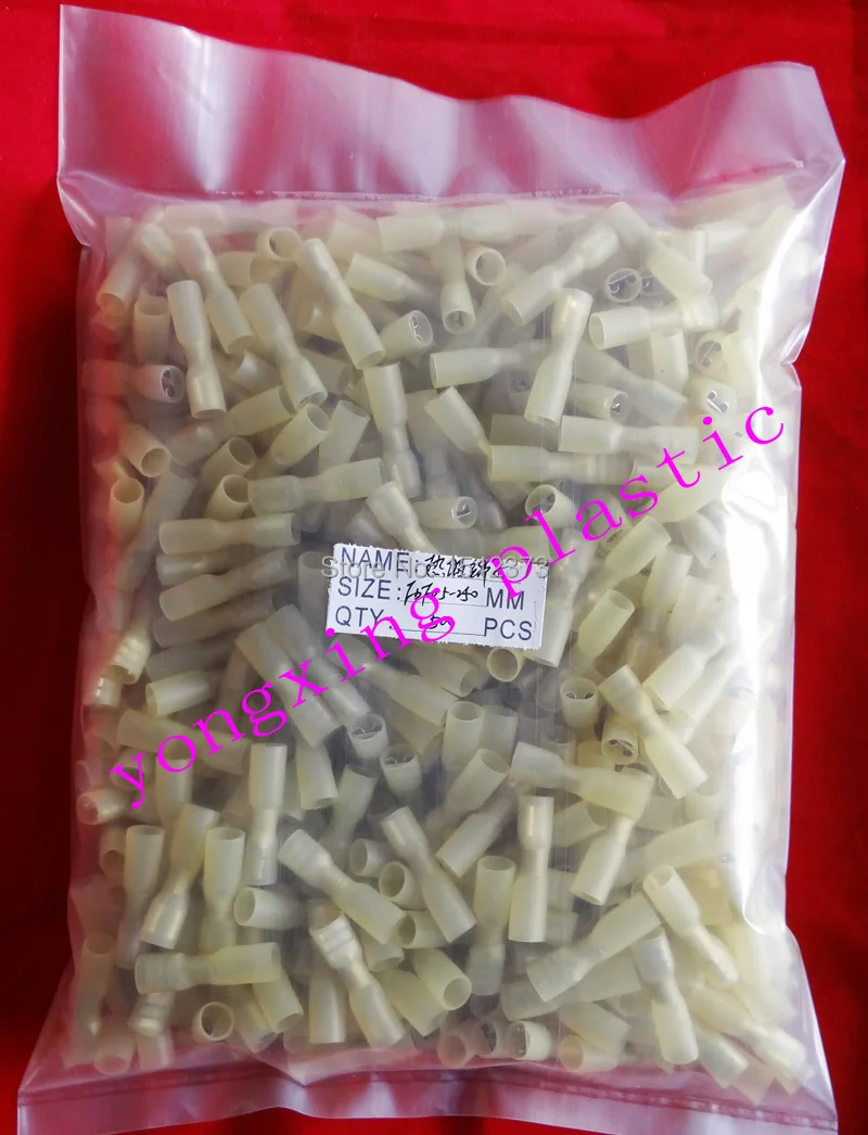 

500pcs package Heat shrinkable Full-insulating Female Terminal 12-10AWG(4-6) square cable FDFD5-250
