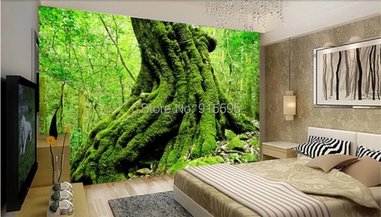 Пользовательские фото обои 3D Европейский зеленый лес деревья 3D Природа Пейзаж спальня гостиная диван фон 3D обои фрески