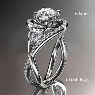 Huitan Ретро Обручение кольцо Винтаж шпагат веточка дизайн с блестящий хрустальный