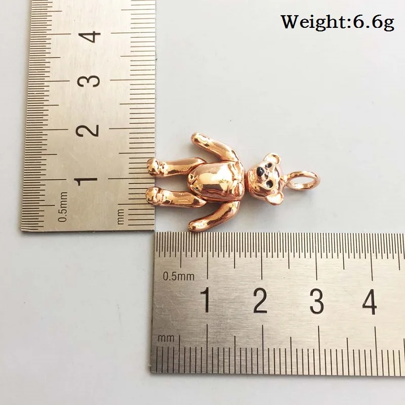 Розовое золото цвет кулон плюшевый мишка для женщин Модный Стиль Мода Glam