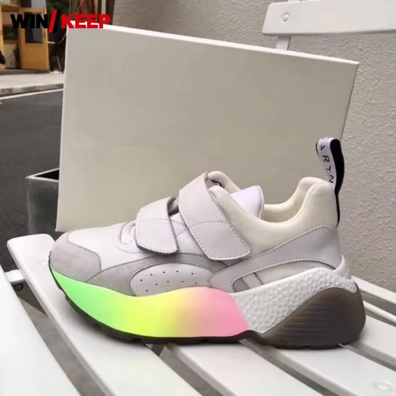 Дизайнерские уличные кроссовки для бега из натуральной кожи женские на