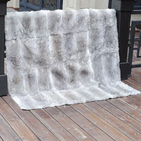 CX-D-08A-X 280x228cm Custom Made Natural Colour Rabbit Fur Throw Blanket  DROP SHIPPING