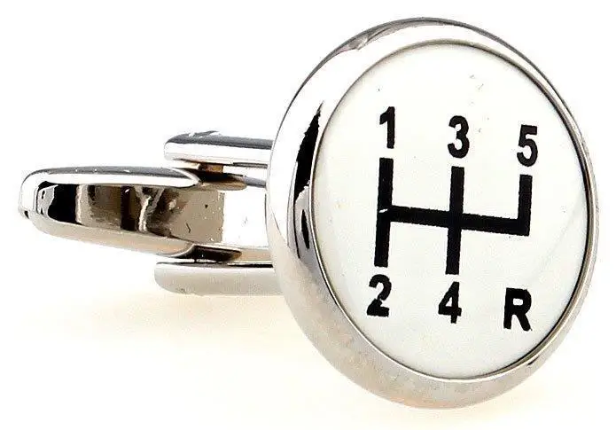 Новое поступление запонки белая круглая Автомобильная шестерня дизайн медный