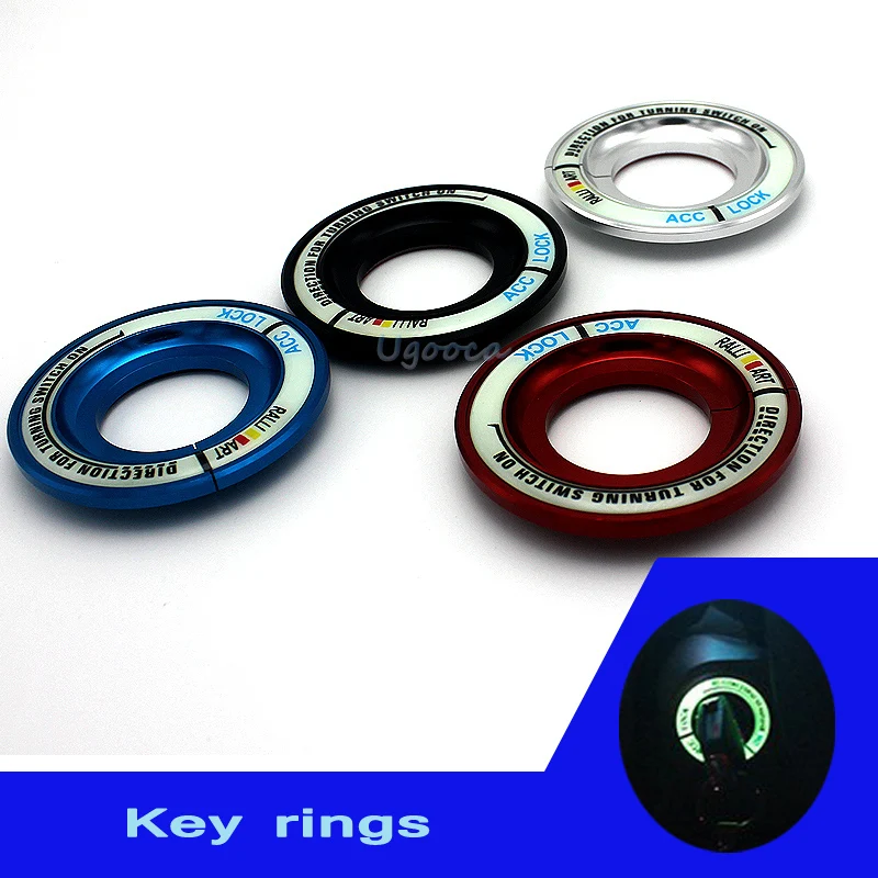 Светящийся светящийся в темноте кольцо для ключа зажигания автомобиля защитная