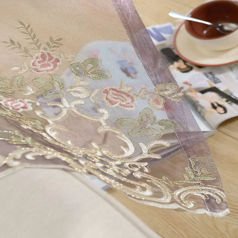 Tulle Фиолетовые роскошные бархатные занавески с вышивкой, тяжелая ткань, занавески на окна, Затемненные жалюзи для спальни, гостиной, тюлевые занавески s - Цвет: Tulle