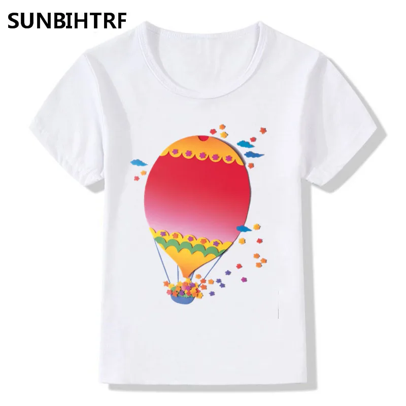 Коллекция 2018 года детские розовые футболки с принтом воздушного шара летние топы