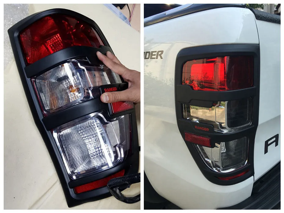 Аксессуары для Ford Ranger 2012- T6 T7 T8 Wildtrak Raptor задний светильник черный матовый внешний задний фонарь аксессуары