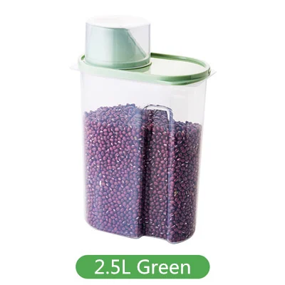 2.5L Green 1 шт. JiangChaoBo пластиковые герметичные банки кухонные коробки для хранения цельного зерна пищевые банки резервуары для хранения - Цвет: 2.5L Green