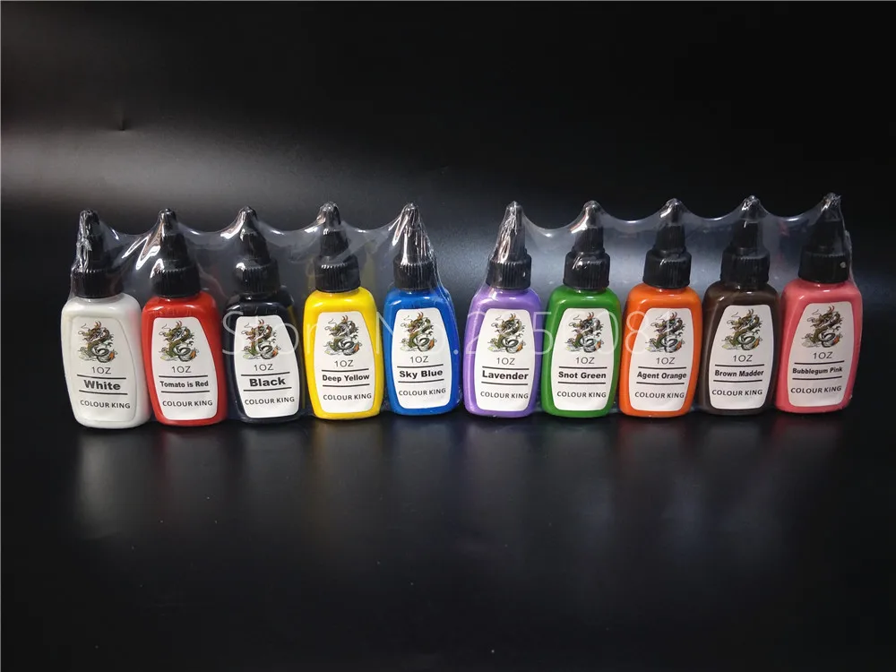 

10pcs mix colors permanent makeup pigment tattoo ink kits 30ml/bottle 1oz paint set for body makeup tattooing
