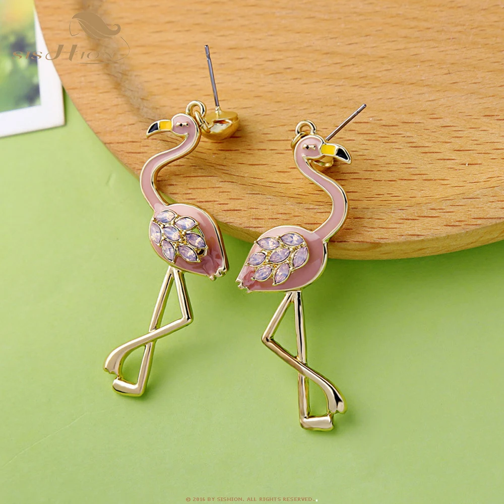 Женские Висячие серьги SISHION европейские модные висячие со стразами в виде