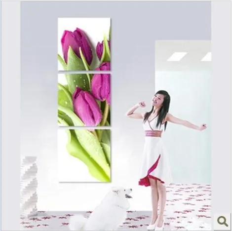 Набор для вышивки крестиком тройной вертикальный Розовый тюльпан бесплатная