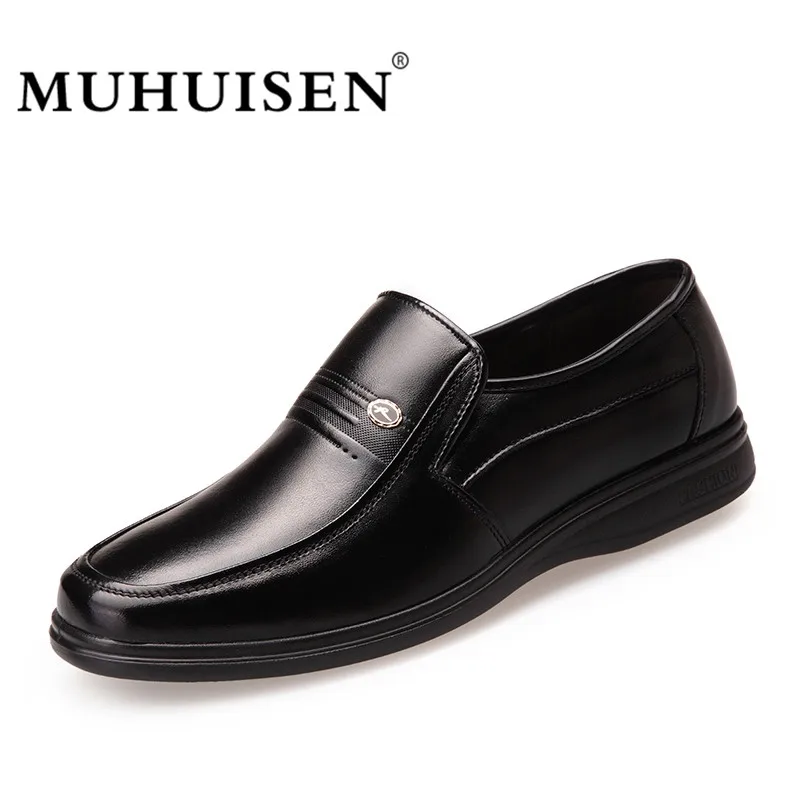 MUHUISEN Spring Summer Men Genuine Leather Shoes Breathable Soft Flats Loafers Male Casual Bussiness Slip On Driving | Обувь