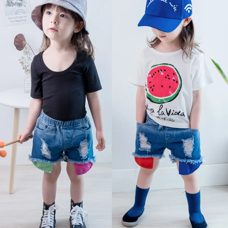 2018 Рваные джинсовые шорты для девочек летняя детская одежда индивидуальные