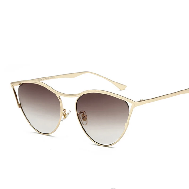 HBK женские сексуальные солнцезащитные очки кошачий глаз новые модные брендовые дизайнерские Шикарные солнцезащитные очки с металлической оправой мужские женские UV400 Oculos De Sol