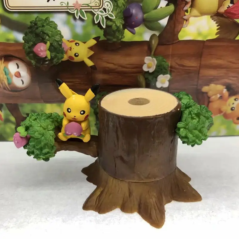 8 шт./компл. Pika Mokurah Celebi Bulbasaur pokemones аниме фигурка в лесном дереве дом лес фигурка Коллекция Модель игрушки
