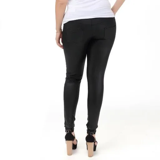 Модные женские брюки 2019 зимние теплые и капри из искусственной кожи пикантные