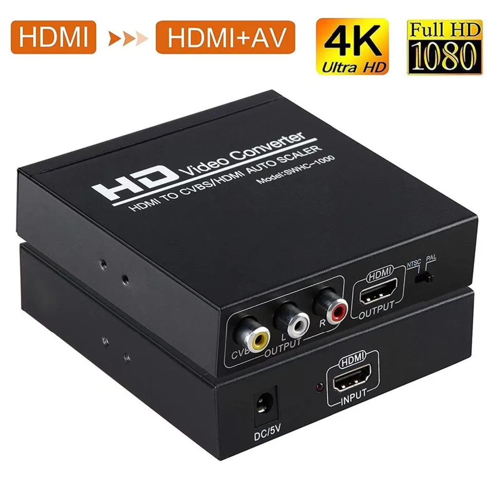 HDMI в AV RCA конвертер скалер сплиттер 1080P для PS4 Apple tv DVD STB|Кабели VGA| |