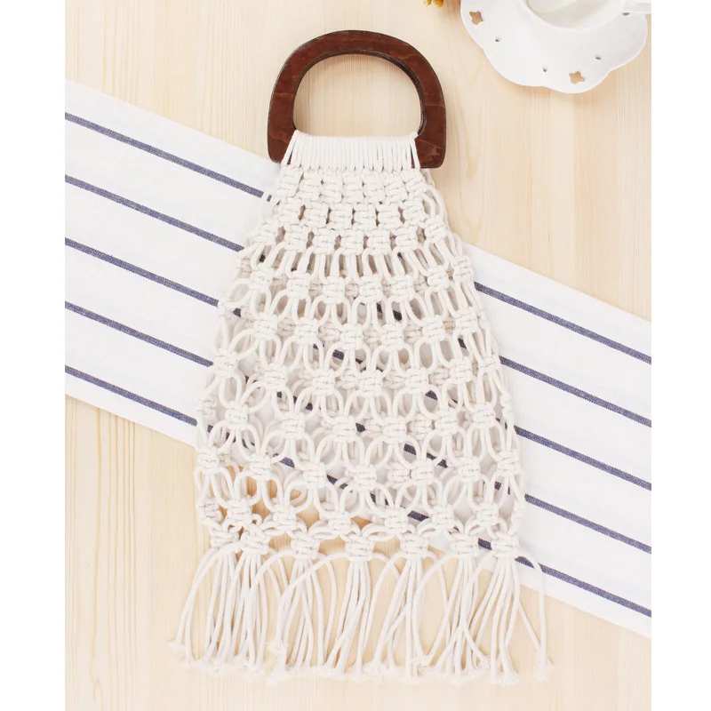 LUKATU Straw Bag Women Handbag New Hot Summer Hollow Woven T Holiday Handmade Cotton Rope Net Beach Bolsa | Багаж и сумки