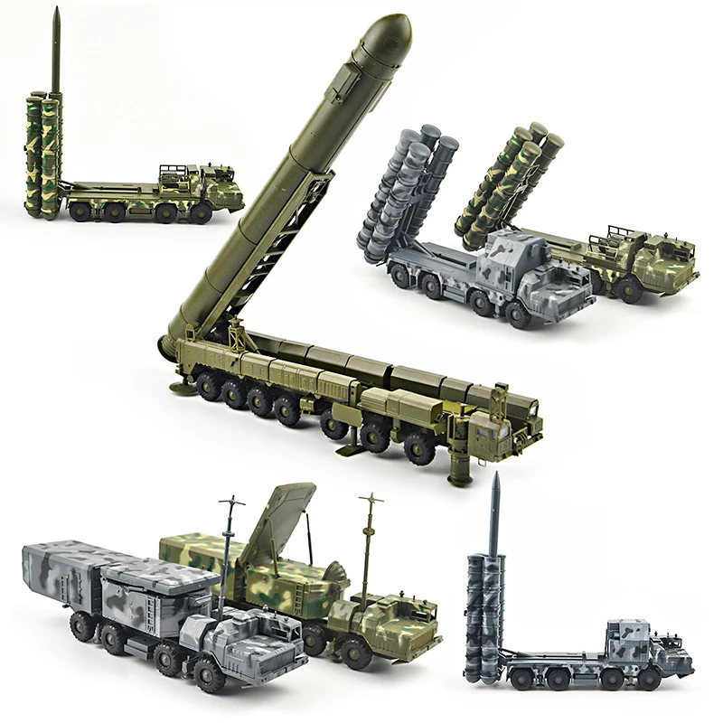 

1/72 4d Assemble military S-300 Ballistic missile system SA-10 Grumble RT-2PM Topol Diecasts truck model building toys set