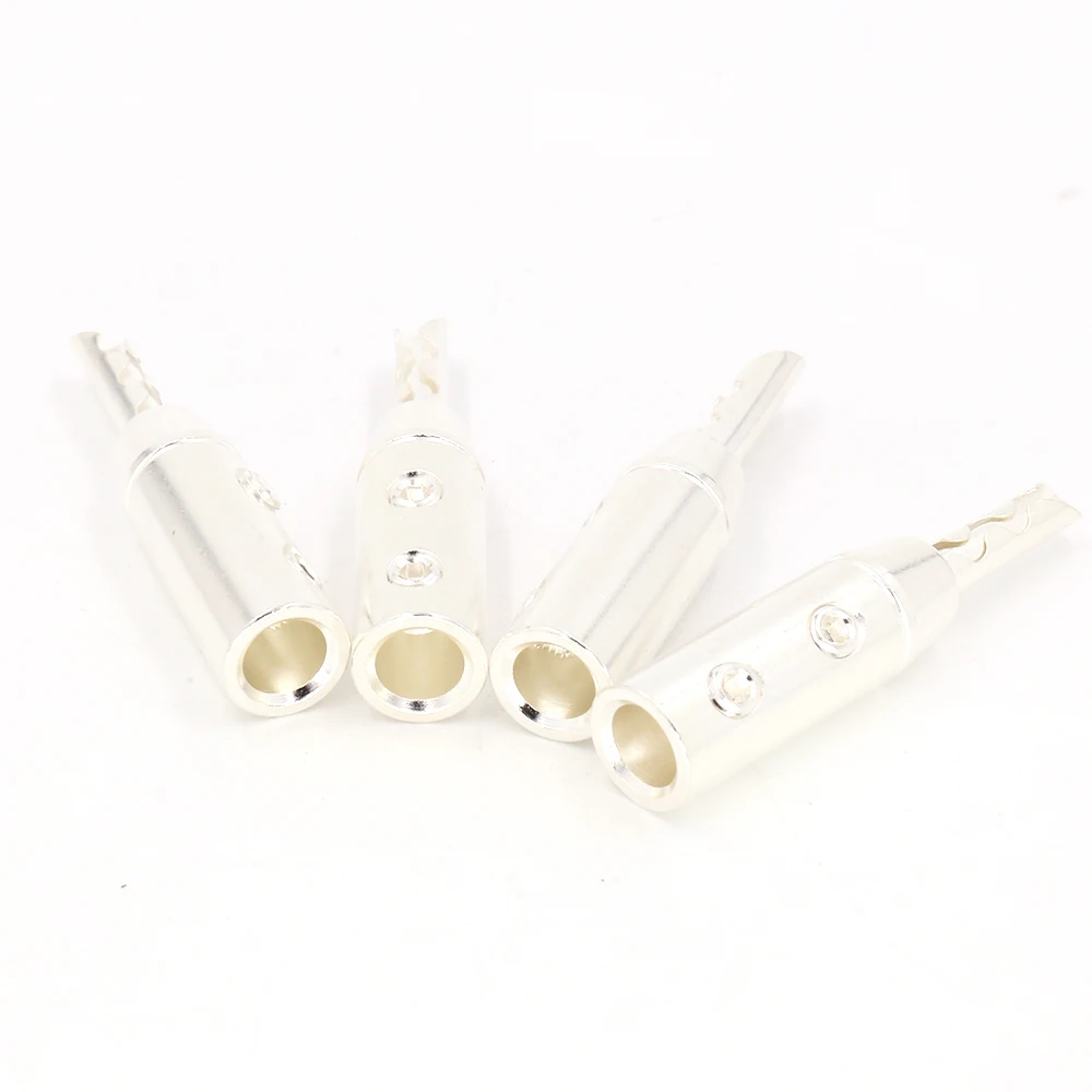 YTER латунь посеребренный динамик Банановый штекер для динамика кабель банан