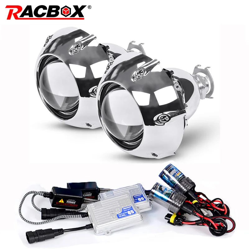 2,5 дюймов Bi Xenon HID проектор Объектив с серебряными кожухами для H4 H7 мотоцикл стайлинг фары проектор Лен с H1 ксеноновая лампа
