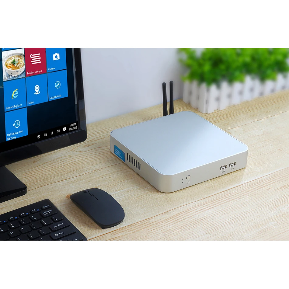 Mini PC Intel Core i7 7500U Windows 10 8GB RAM 512GB SSD HDMI VGA Display 2.4G WiFi Gigabit Ethernet 6xUSB 4K HTPC