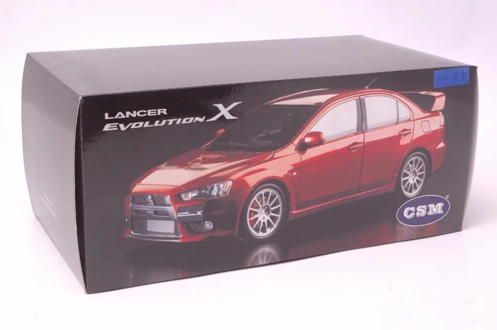 1:18 литья под давлением модель для Mitsubishi Lancer Evolution X 10 синий сплав игрушечный автомобиль миниатюрная коллекция подарки EVO X
