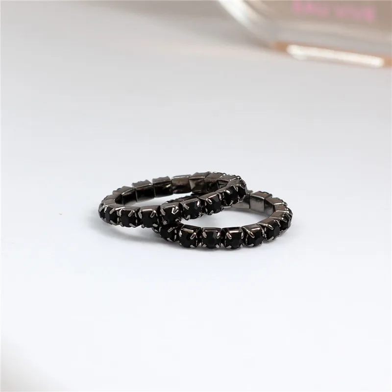 Кольцо с изменяемым размером эластичное черное кольцо покрытием из кубического