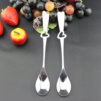 home and cafe long handled spoon with heart in the middle cute baby gift for 3 8years old kids 16gpcs stainless steel spoon