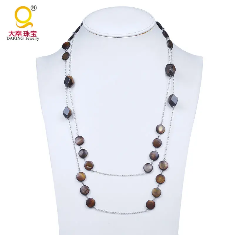 

Ожерелье с бусинами новейшего дизайна, винтажное ожерелье с ракушками, ожерелье с камнями, персонализированная цепочка с длинной цепочкой