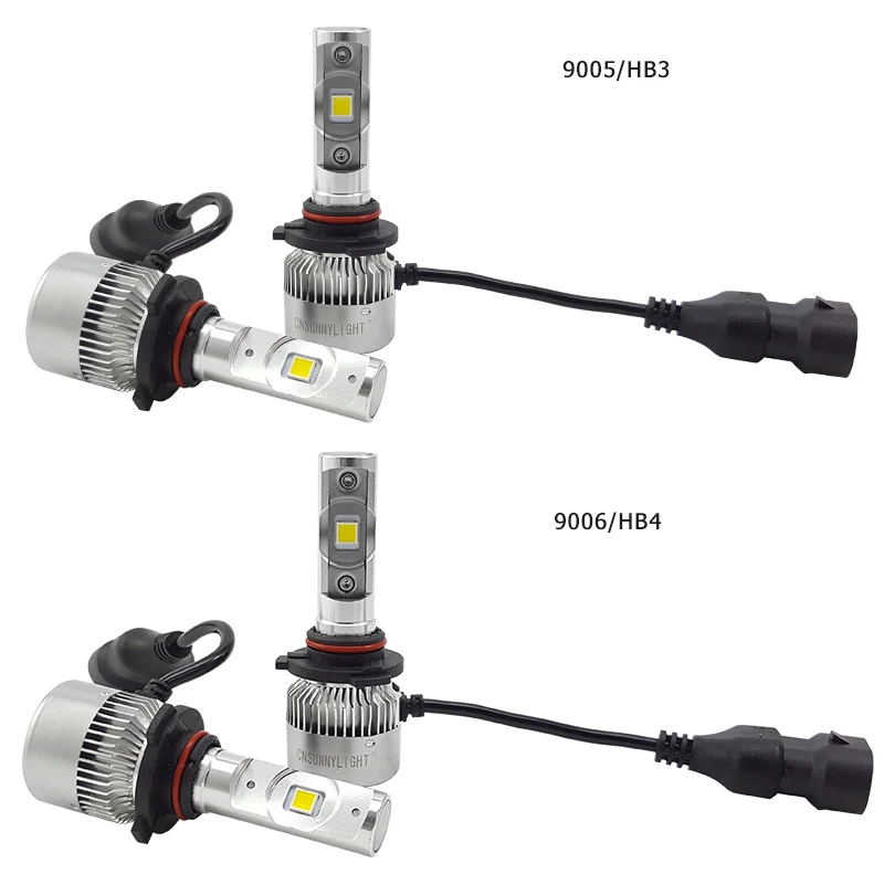 CNSUNNYLIGHT COB светодиодный H7 H4 H11 Автомобильные фары с радиатором мини размера 12000LM 5500K автомобильные фары для передних противотуманных фар