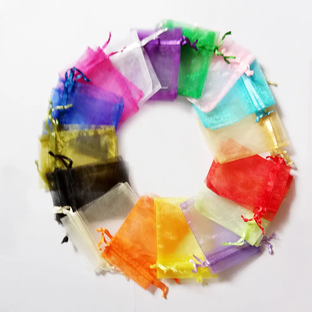 10x12cm Organza Bag 50pcs Jewelry Packaging Display Pouch Gift Bags For Wedding Drawstring Woman Travel Storage | Украшения и