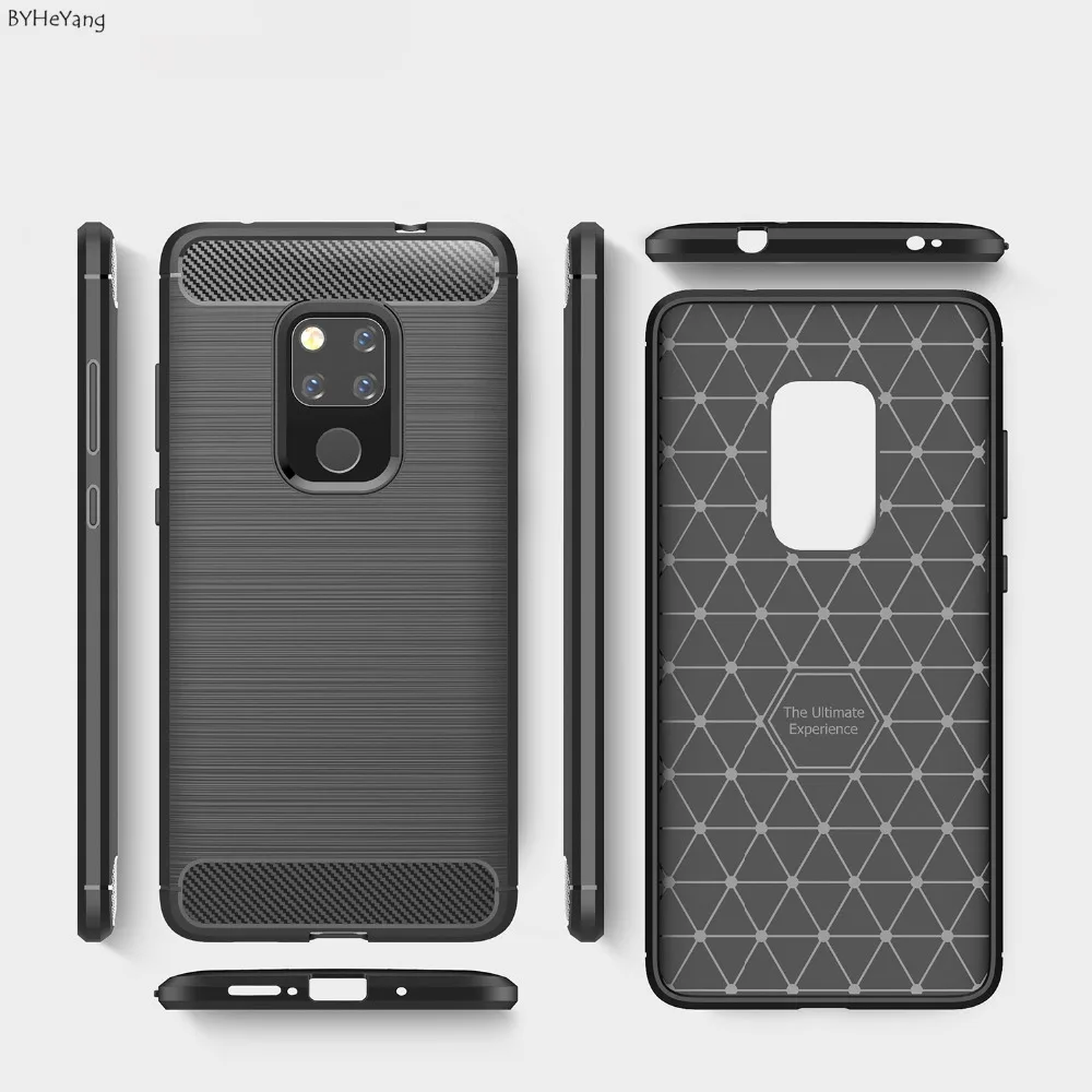 BYHeYang ТПУ мягкий чехол для Coque huawei Коврики 20 углеродного волокна силиконовые
