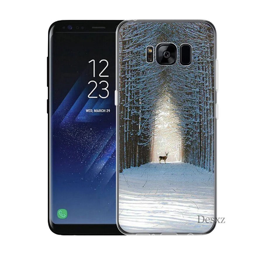 Desxz чехол для телефона для samsung Galaxy A6 A7 A8 A9 A10 A40 A30 A50 A70 M10 M20 M30 крышка пейзаж зима снег