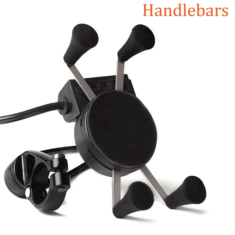 Держатель подставка для мотоцикла и велосипеда с USB зарядным устройством быстрое