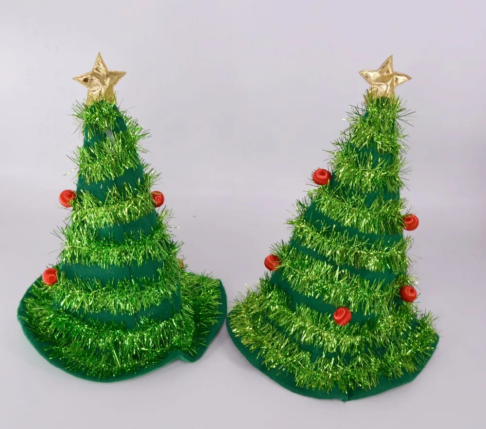 Рождественская шапка с зеленой елкой со звездочкой для взрослых и детей